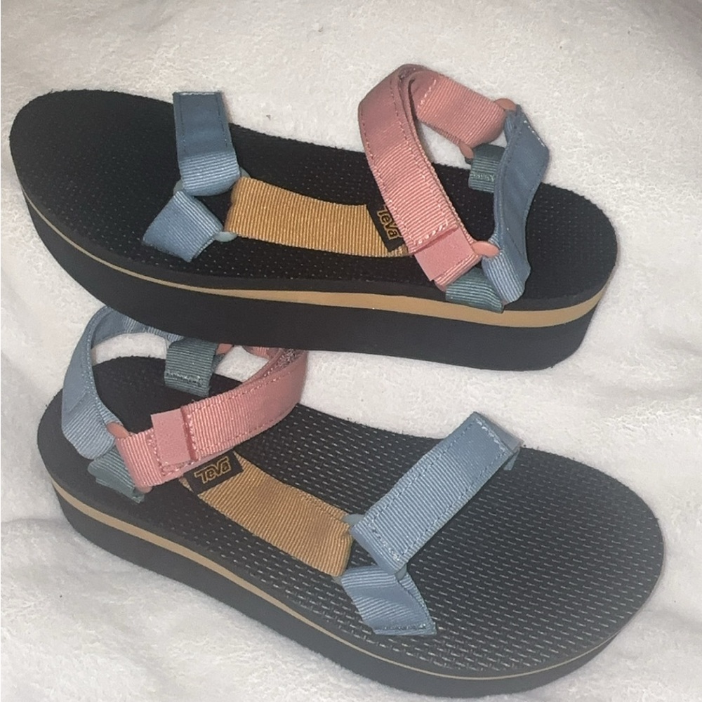 Teva Women's Pink and Blue Sandals size 9 NWOT